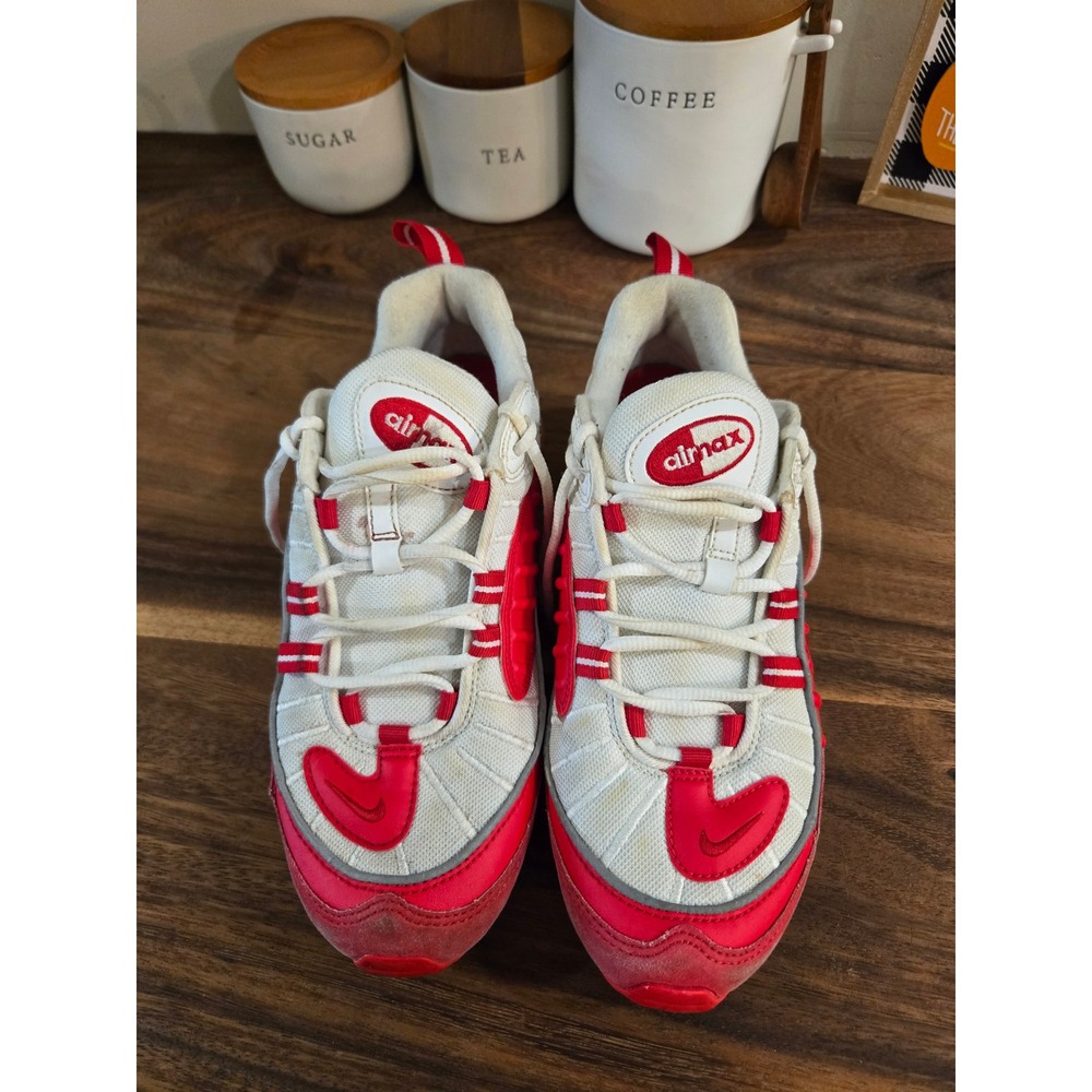 Nike Air Max 98 Kids Shoes Size 7Y Red White BV4872-600 Running Sneakers